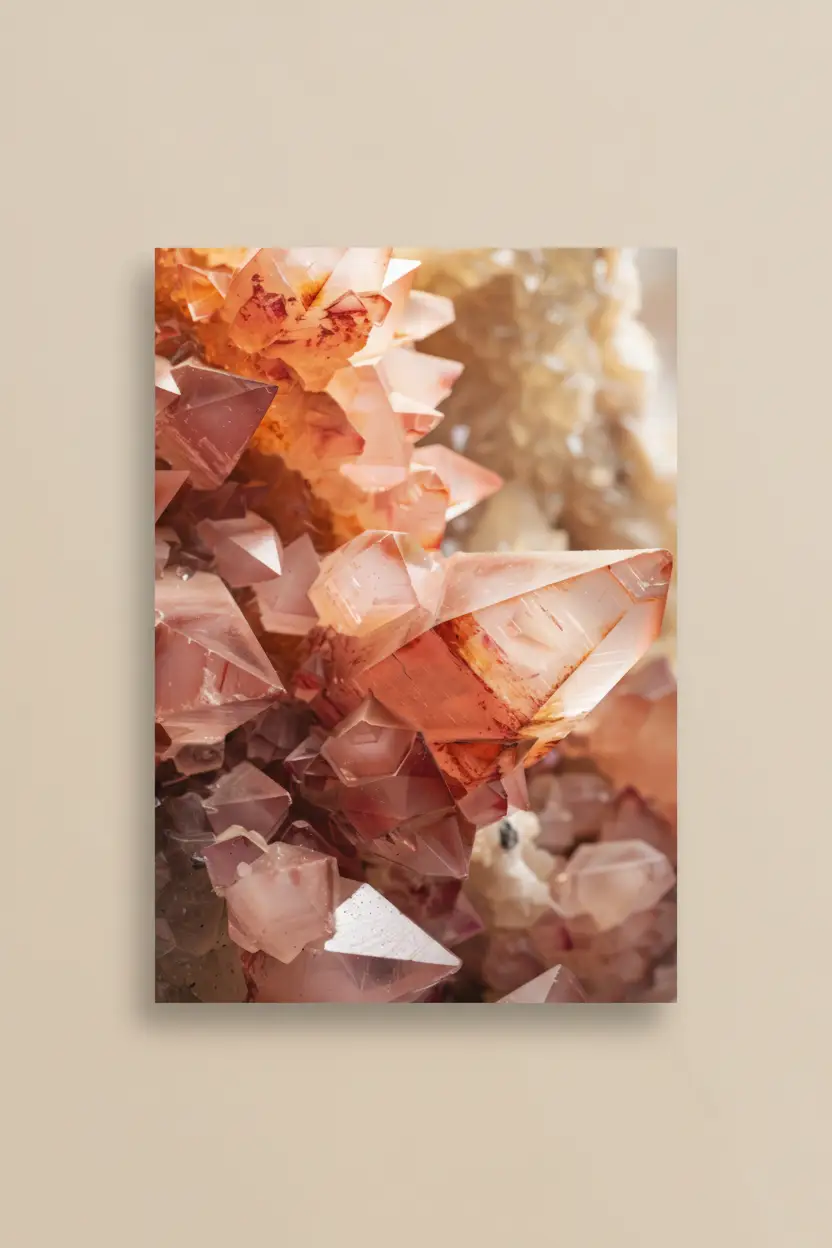 Quartz Rose — Affiche Murale Minimaliste Rose Terracotta Minéraux — affiche murale minimaliste | Cassili-home