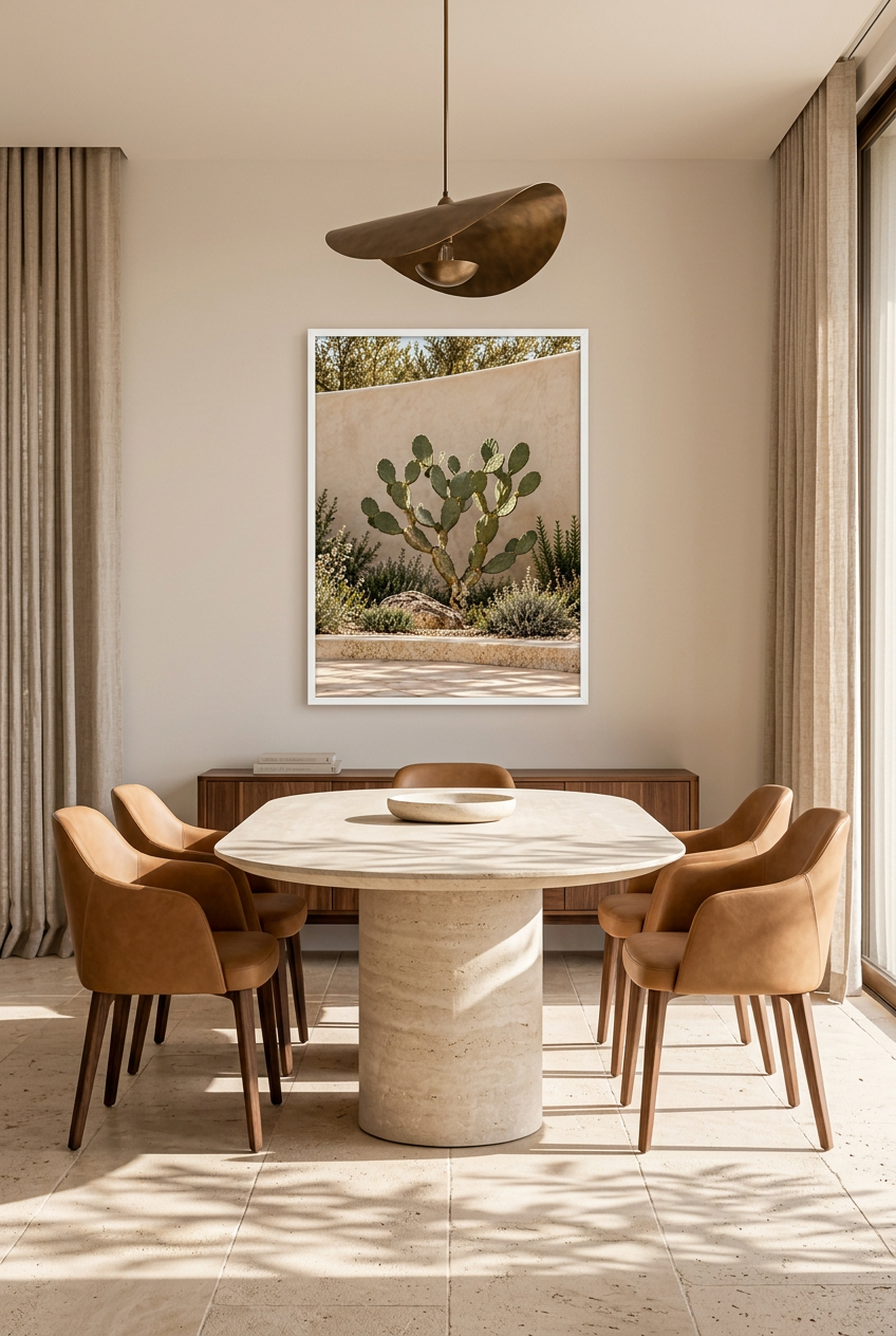 De Vijgcactus — poster in witte lijst in een eetkamer