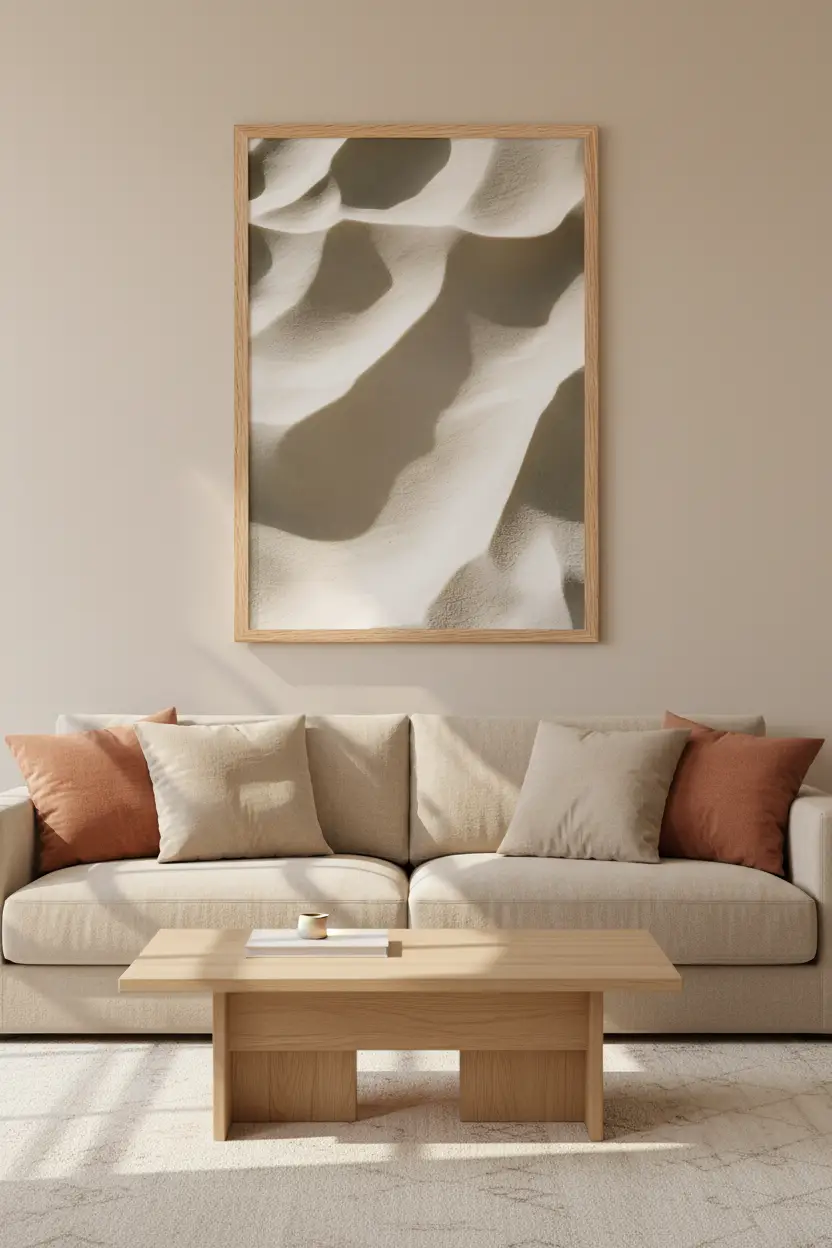Les Vagues de Sable — Affiche murale minimaliste sable et beige désert — affiche murale minimaliste | Cassili-home