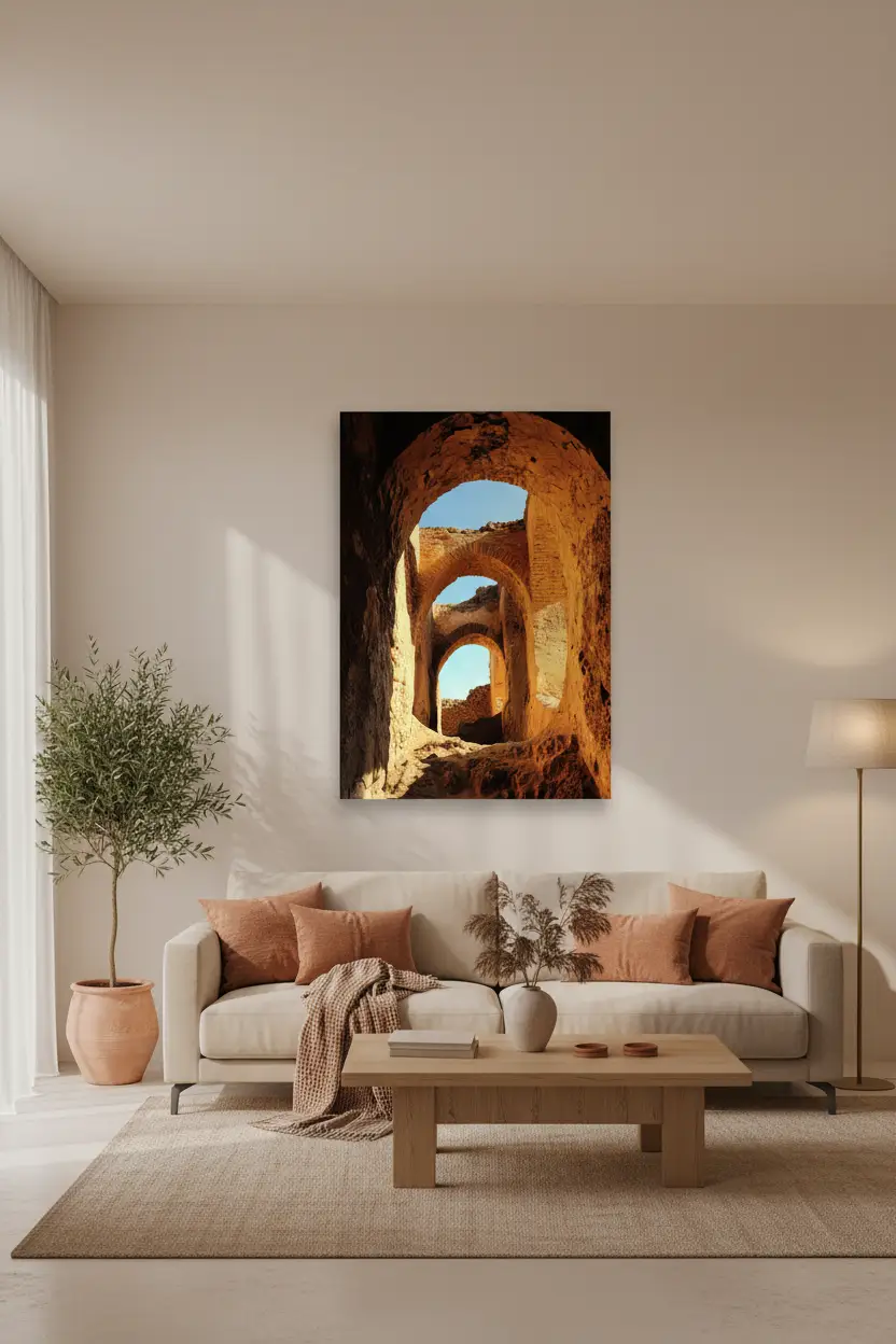 Les Ruines d’Or — Affiche murale minimaliste Ocre Architecture — affiche murale minimaliste | Cassili-home