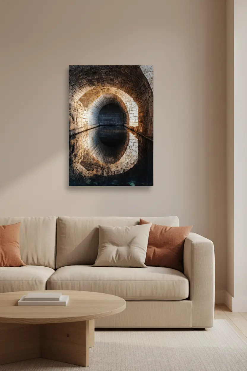 Le Passage Secret — Affiche murale minimaliste gris et beige texture minérale et lumière douce — affiche murale minimaliste | Cassili-home