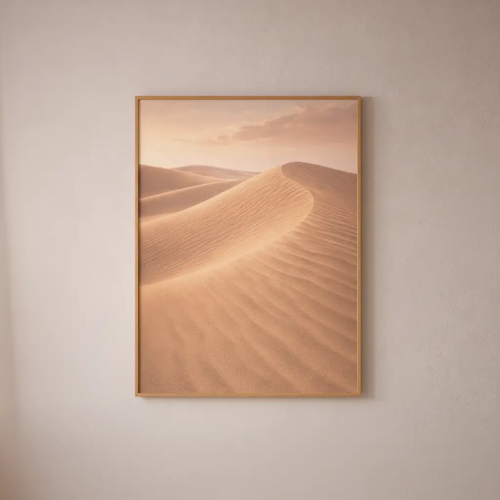 Silence des Dunes — Affiche murale minimaliste beige Désert Paisible et Lumière et Texture Minérale — affiche murale minimaliste | Cassili-home