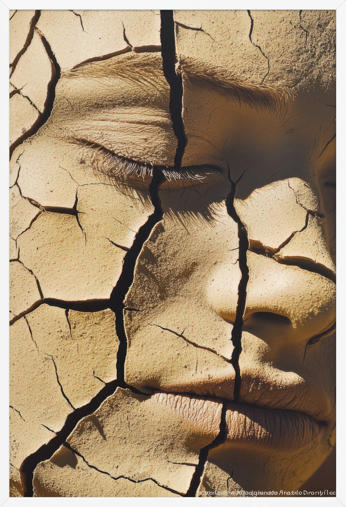 Cracked Earth — poster in a white frame, front view