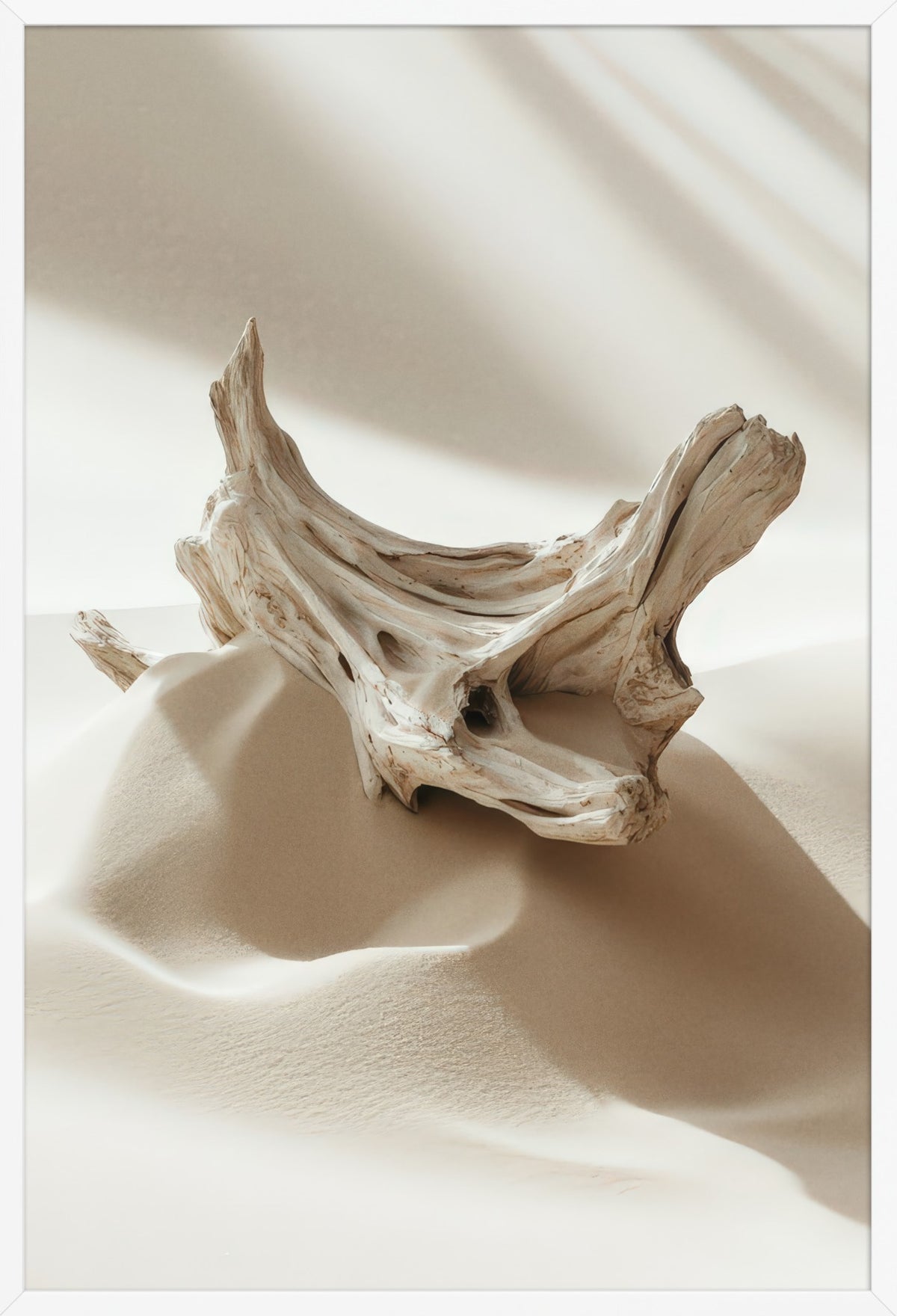 Whitewashed Log — poster in a white frame, front view