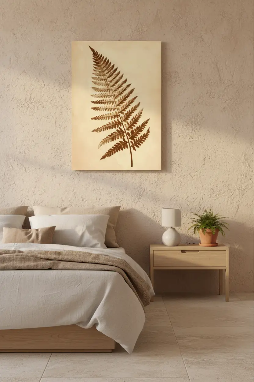 Felce Dorata — Poster da parete minimalista marrone beige botanico