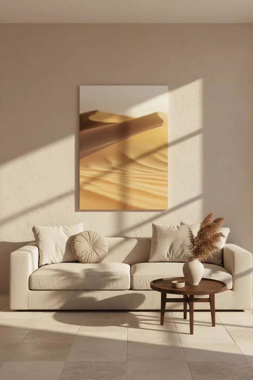 La Crête d’Or — Affiche murale minimaliste sable doré dunes ombres désert minéral — affiche murale minimaliste | Cassili-home