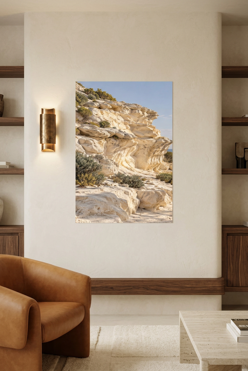 The Sculpted Cliff — unframed poster in a living room
