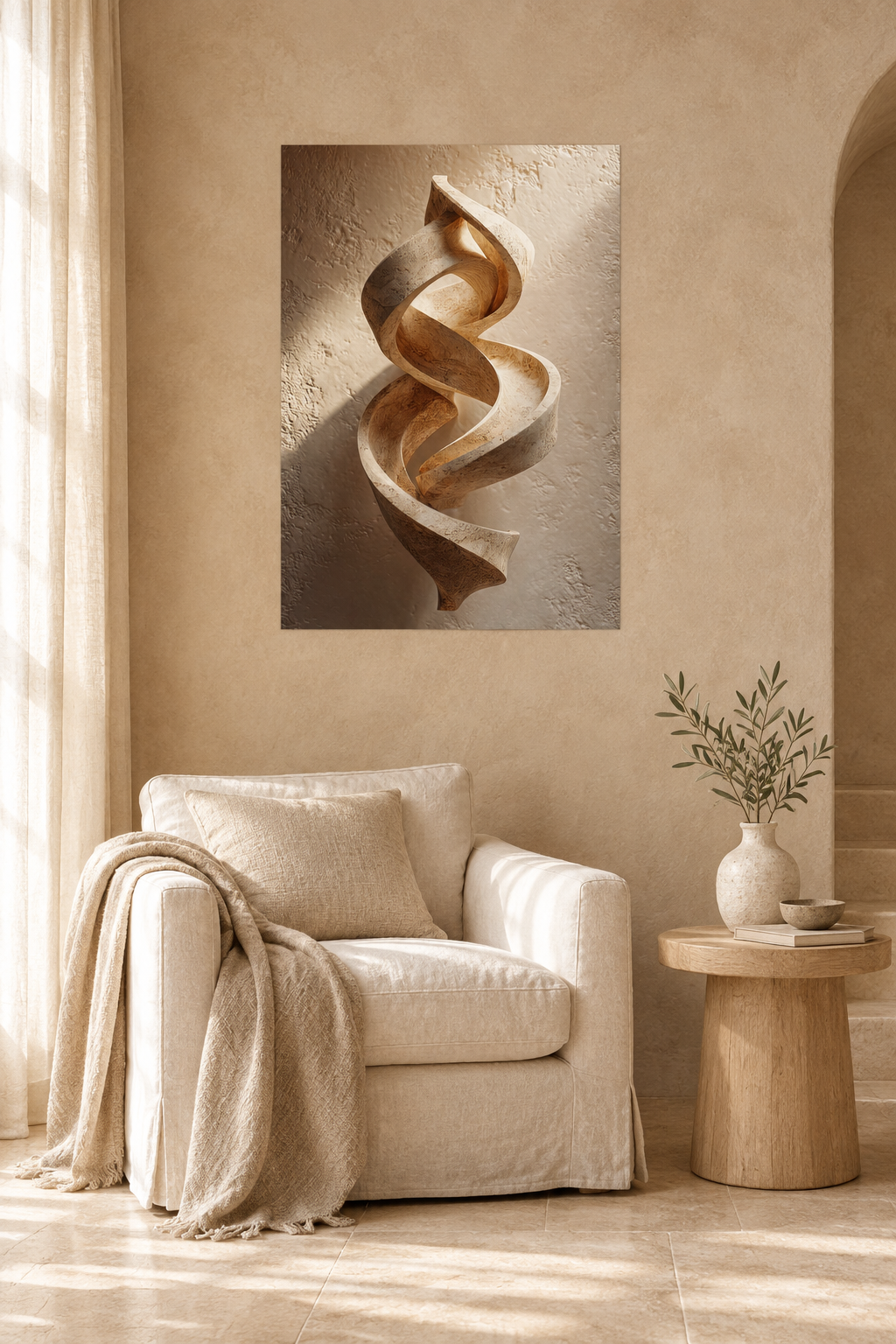 The Twisted Ribbon in a Mediterranean living room