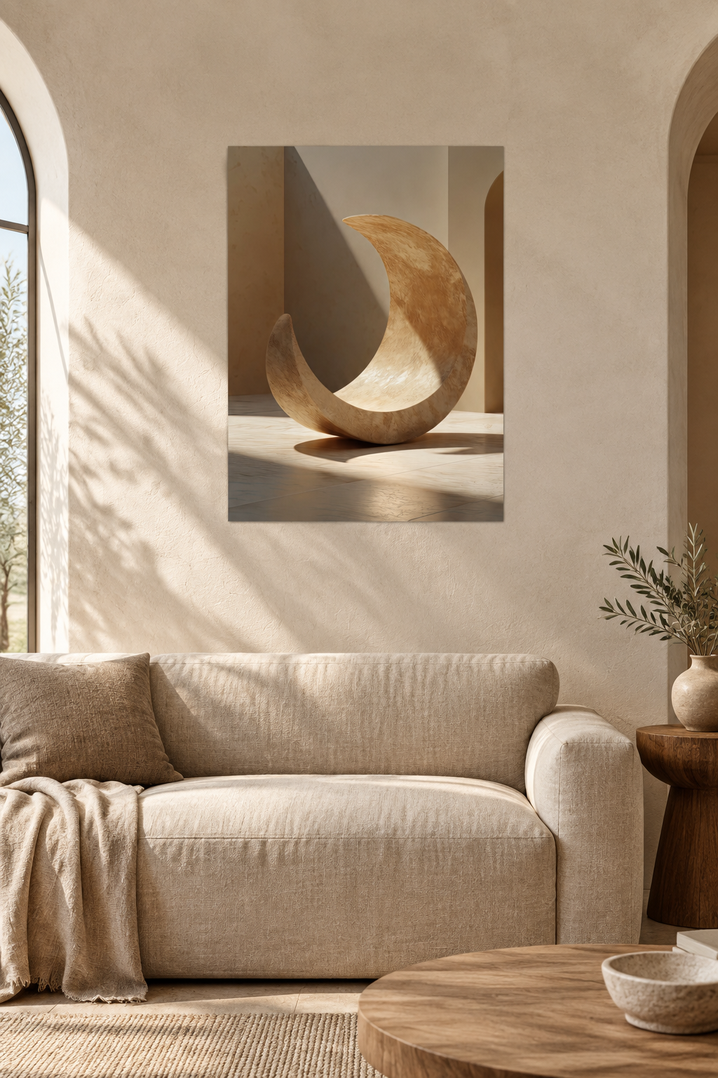 Die Steinsichel in einem mediterranen Wohnzimmer