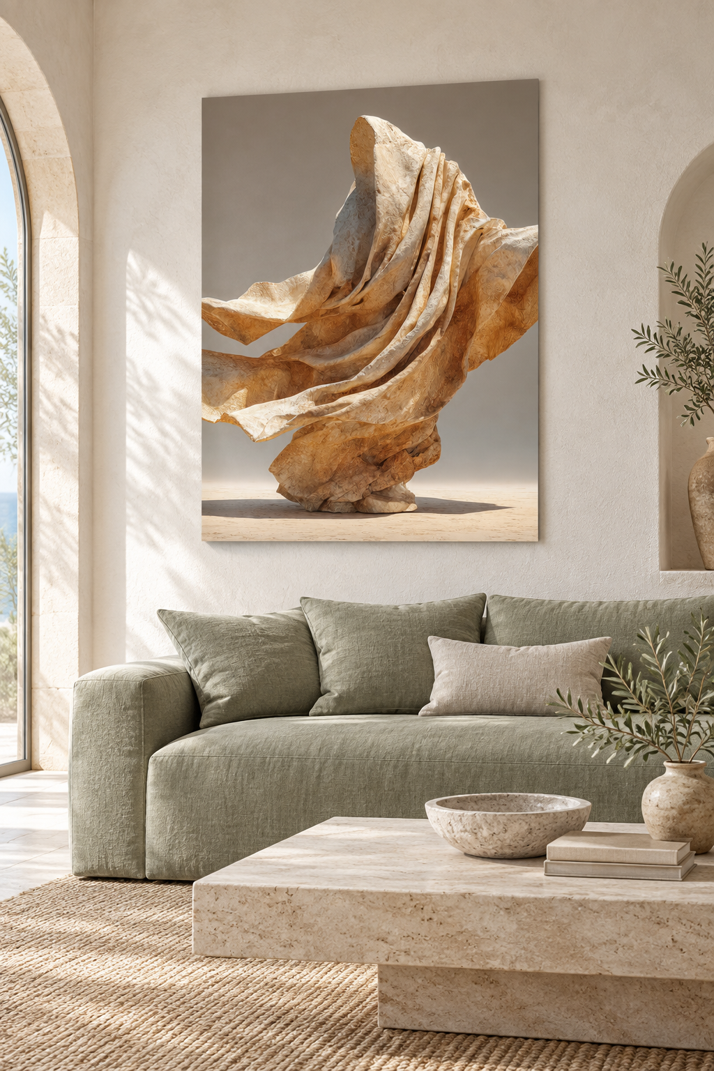 The Drape in the Wind in a Mediterranean living room
