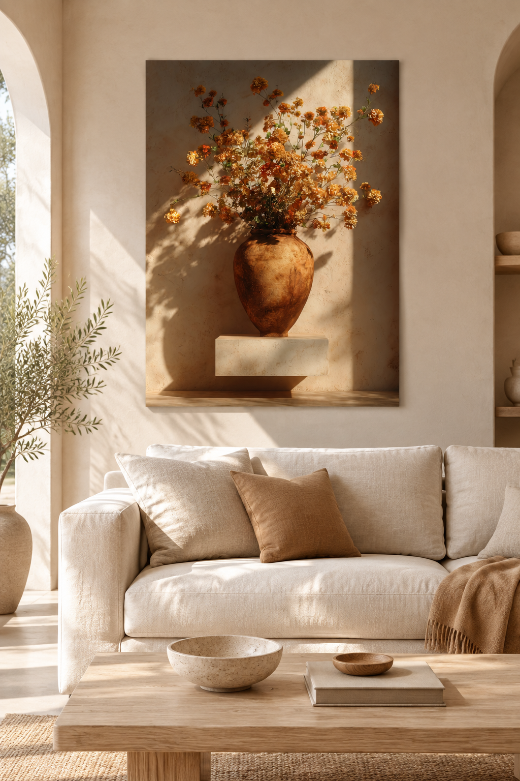 The Ochre Bouquet in a Mediterranean living room
