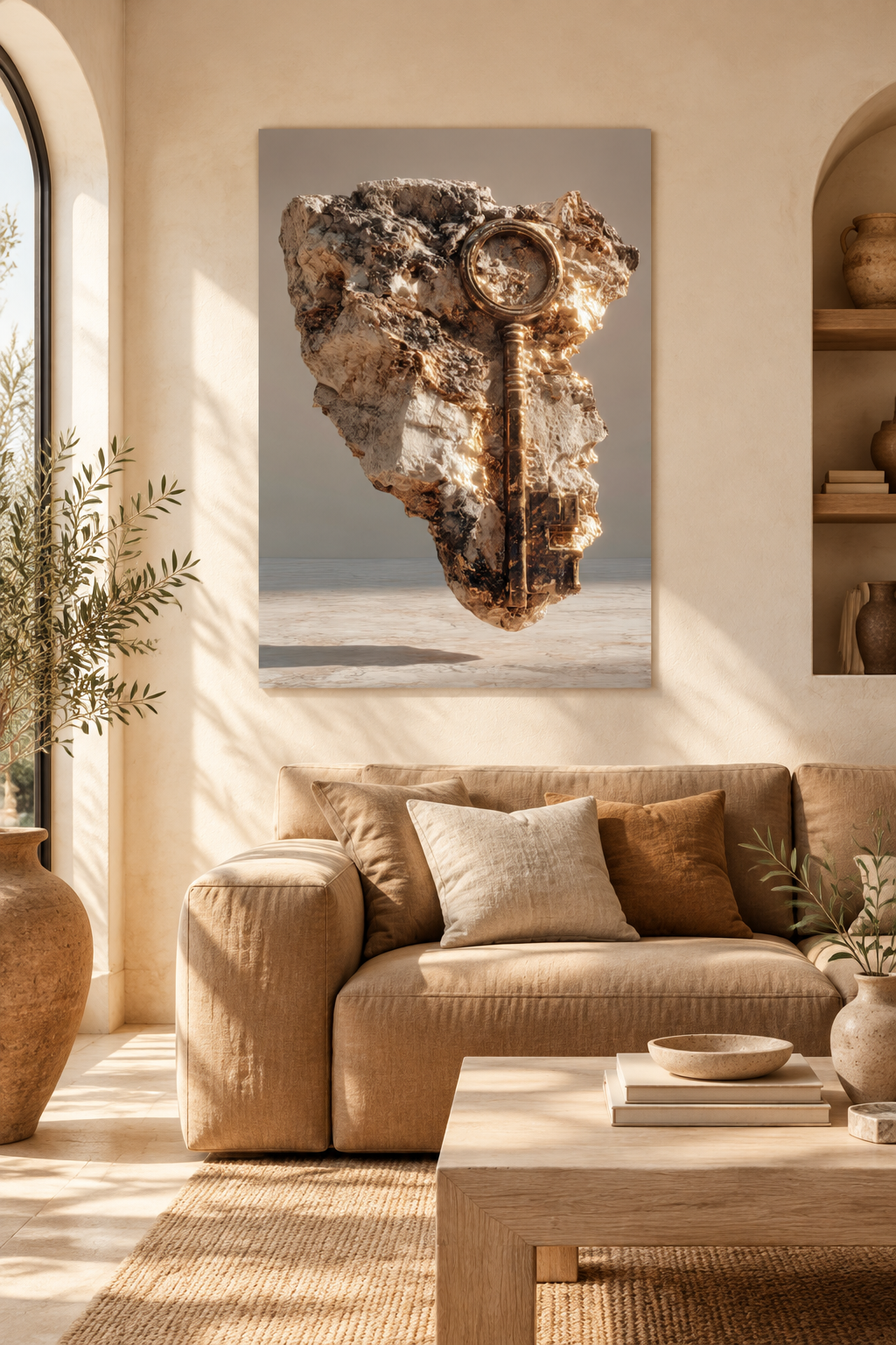 Der Versiegelte Schlüssel in einem mediterranen Wohnzimmer