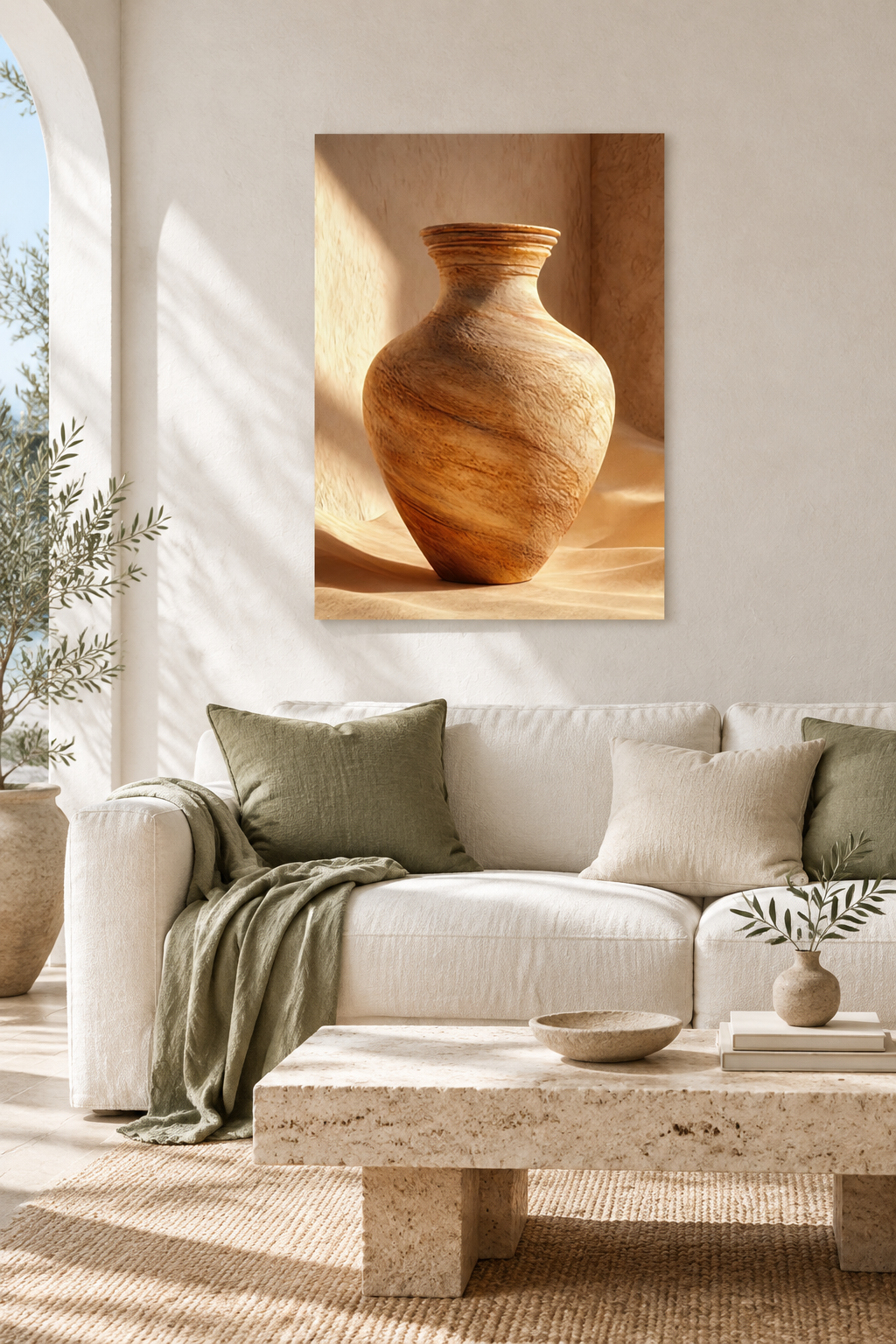 The Veined Vase in a Mediterranean living room