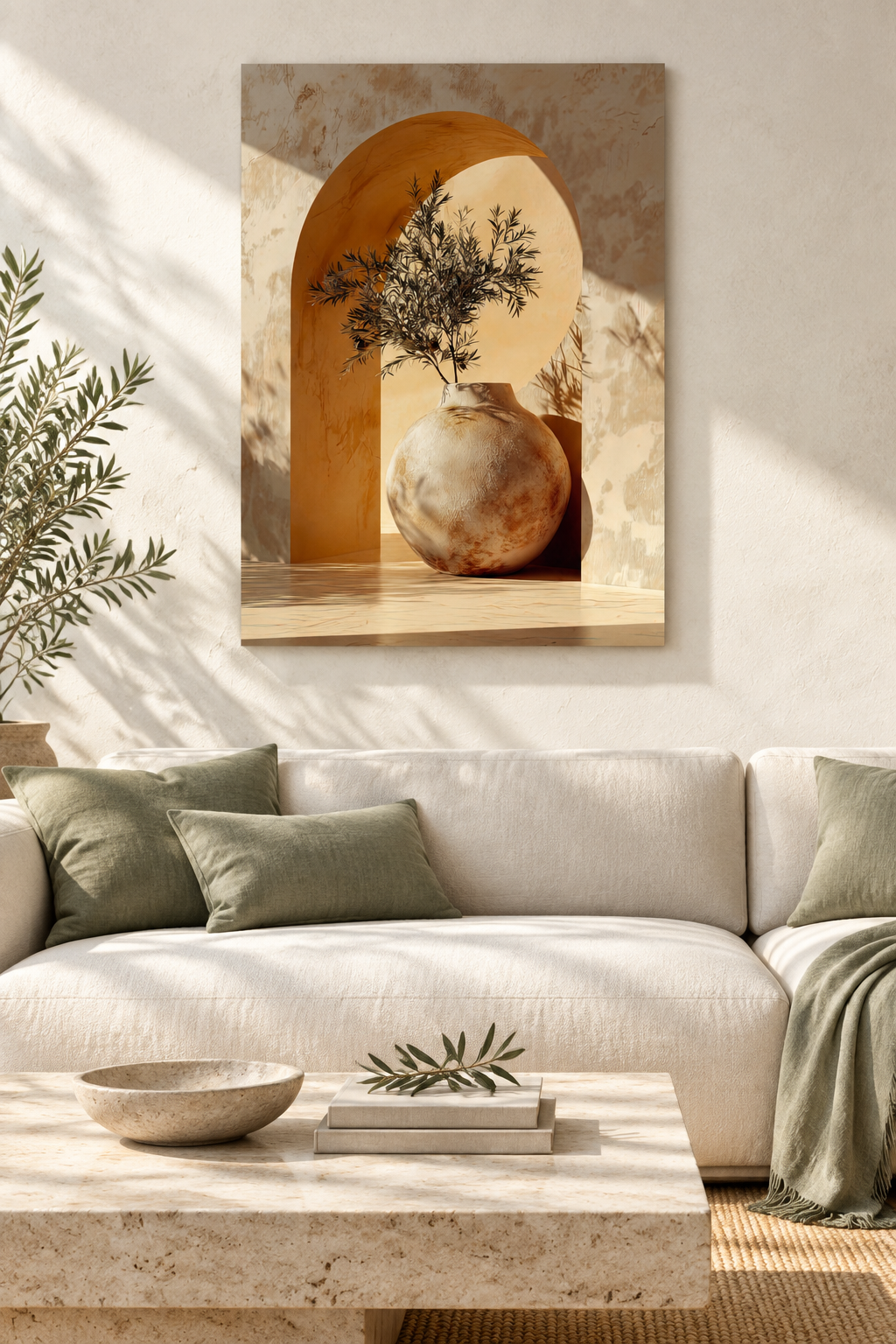 Der Ockerbogen in einem mediterranen Wohnzimmer