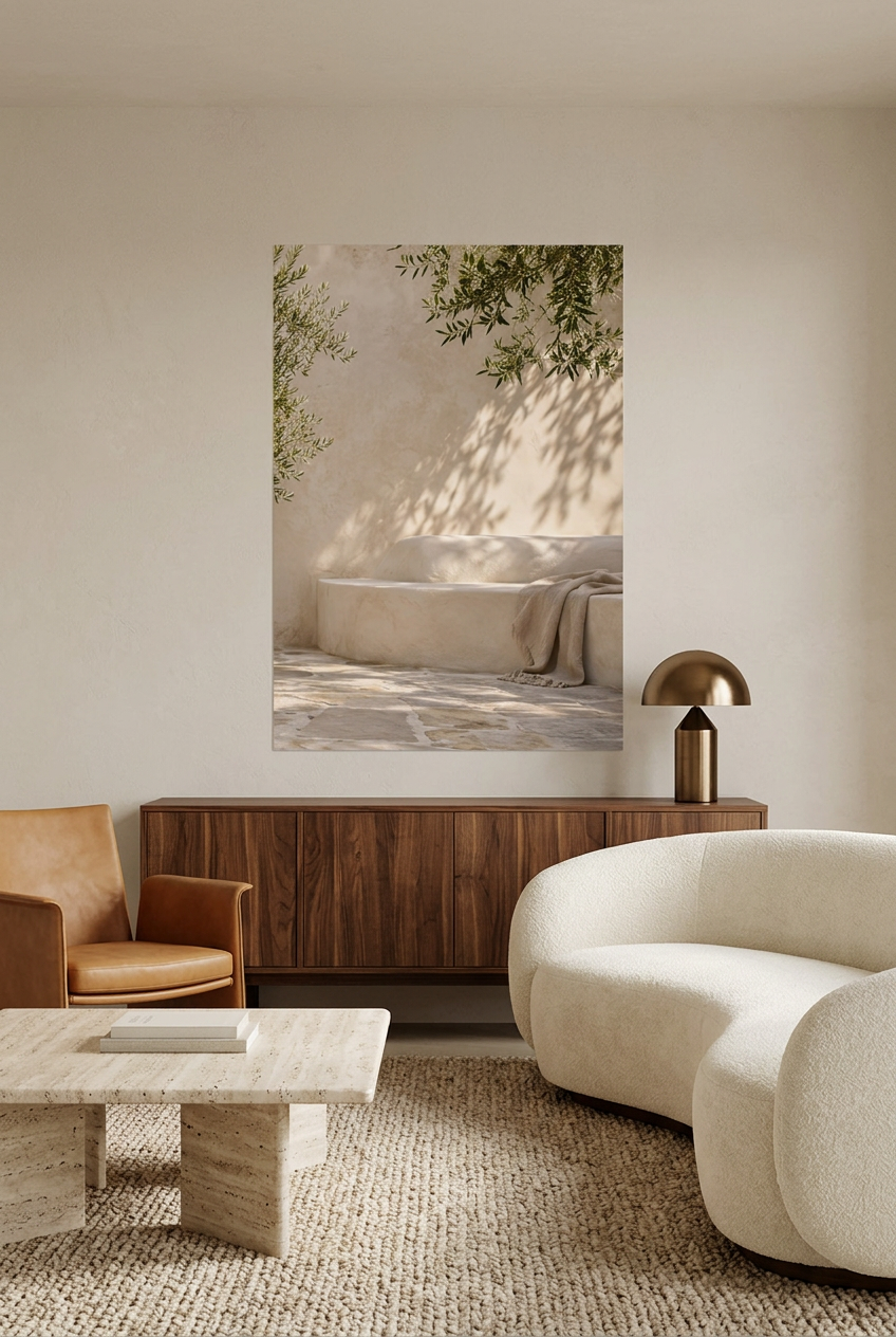 De Gekalkte Bank — poster zonder lijst in een woonkamer