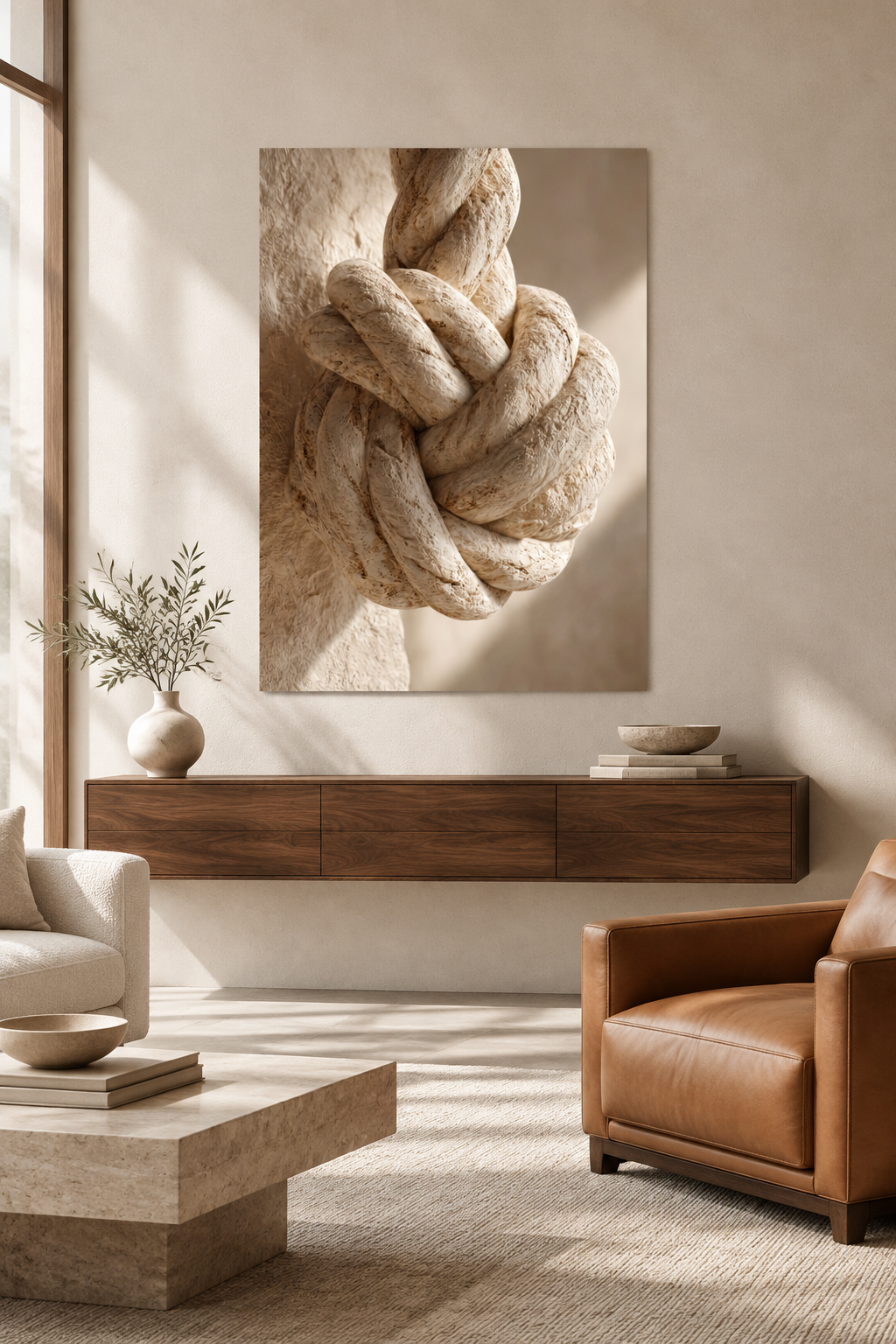 De Zeemansknoop in een mediterrane woonkamer