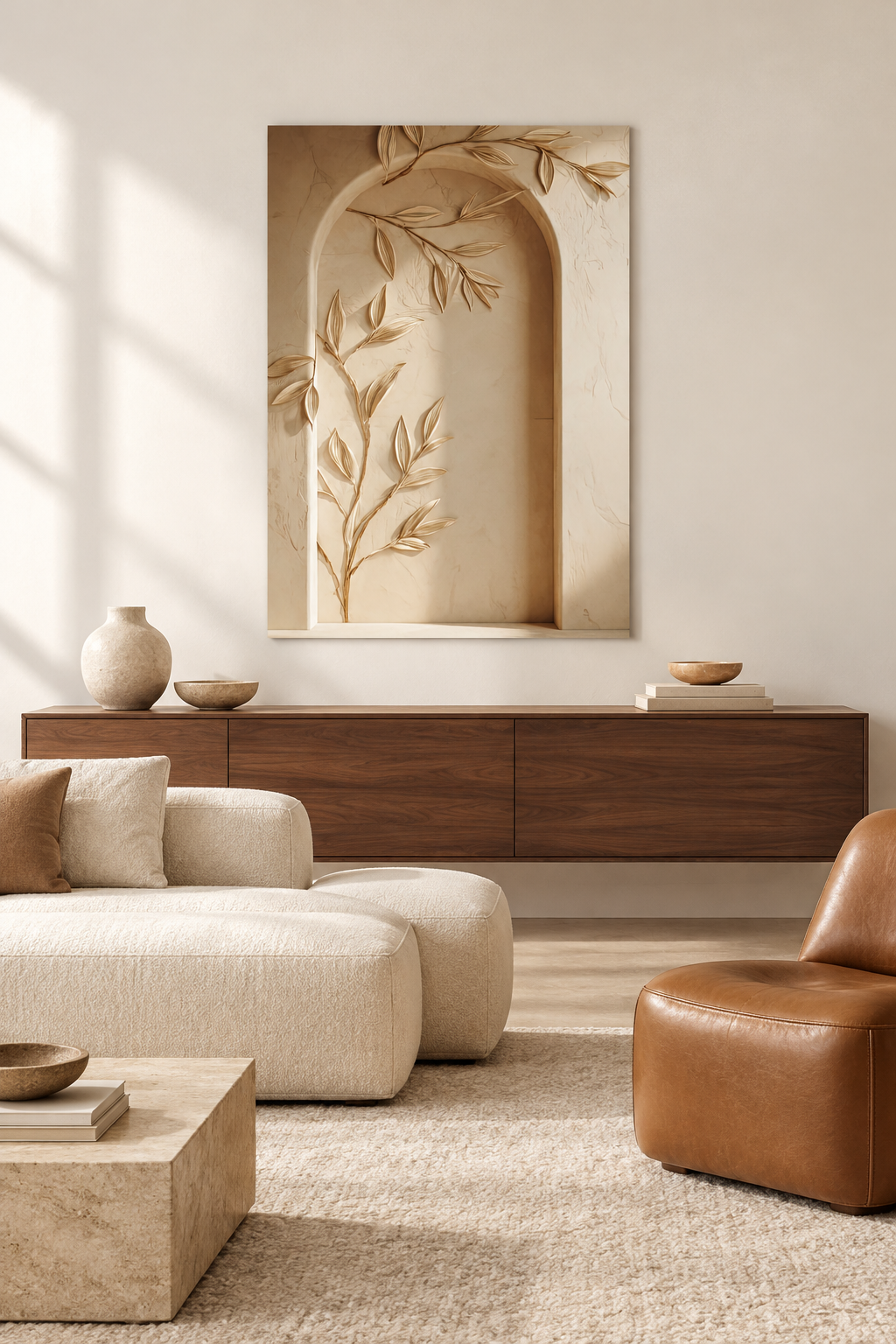 The Leafy Arcade in a Mediterranean living room