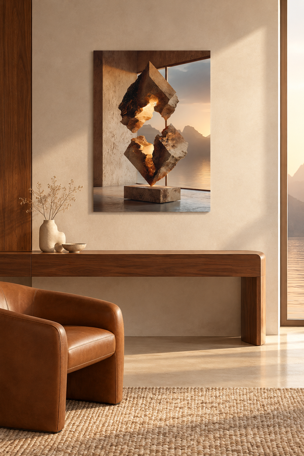 The Split Stone in a Mediterranean living room