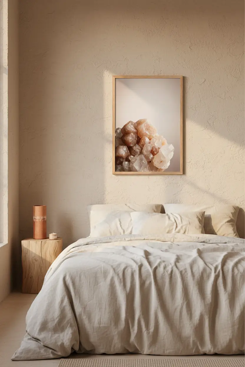 Cristal Brut — Affiche Murale Minimaliste Blanc-Gris Visage Abstrait — affiche murale minimaliste | Cassili-home