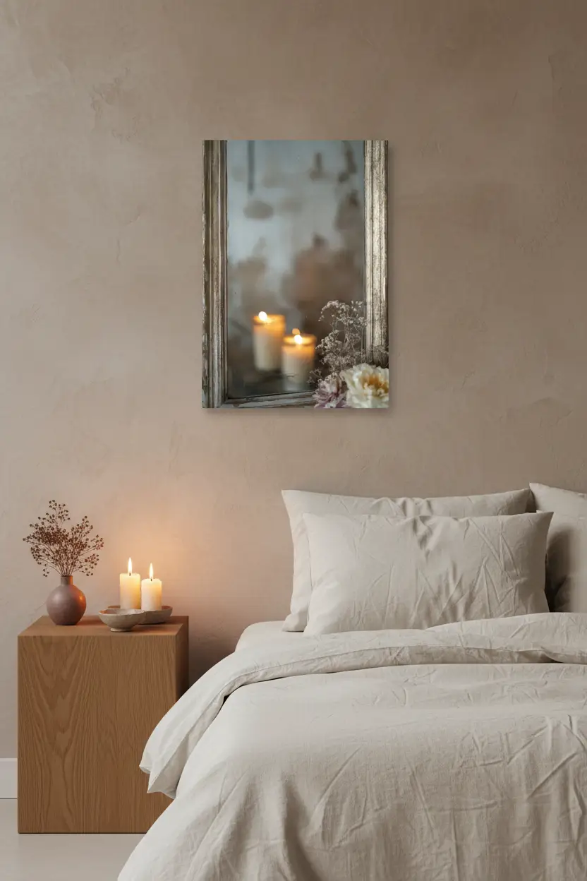 Reflets de Bougie — Affiche Murale Minimaliste Or Visage Abstrait — affiche murale minimaliste | Cassili-home