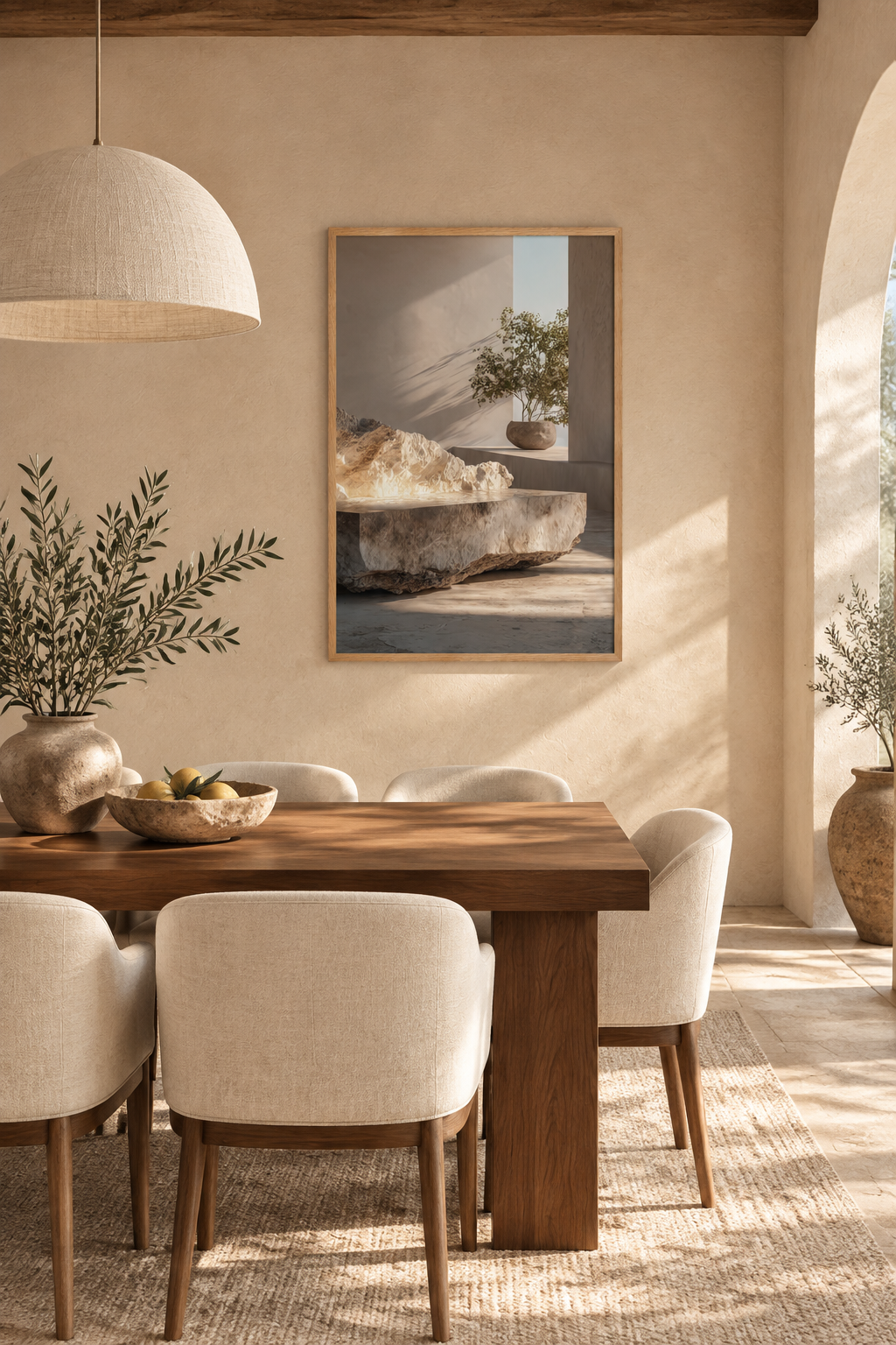 Die Felsbank in einem Esszimmer