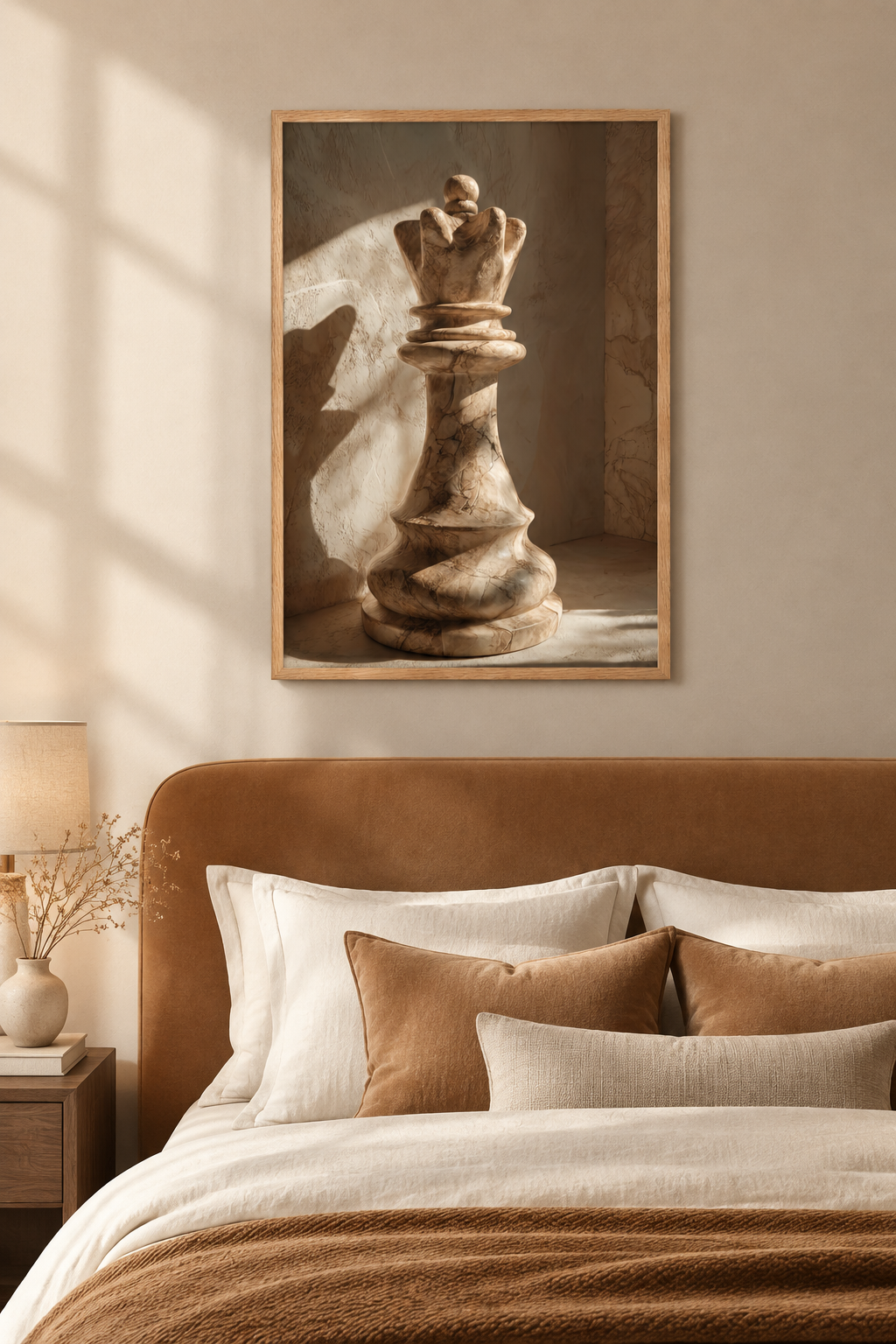 Der Marmorkönig in einem Schlafzimmer