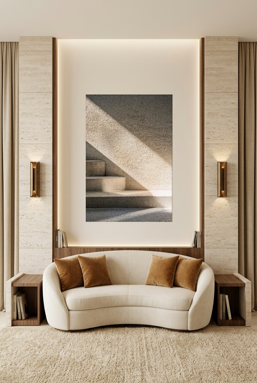 L’Ombre du Midi — poster zonder lijst in een woonkamer