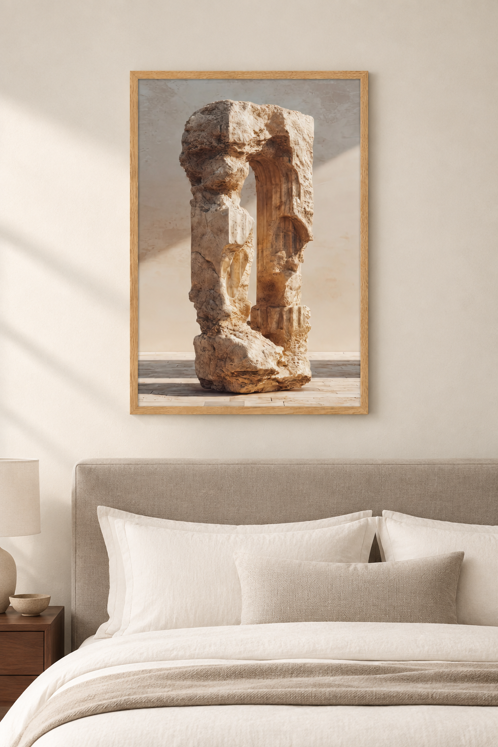 Die gebrochene Säule in einem Schlafzimmer