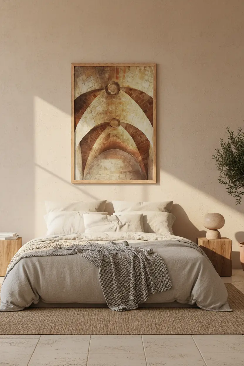 Les Arches Romanes — Poster murale minimalista oro archi romani