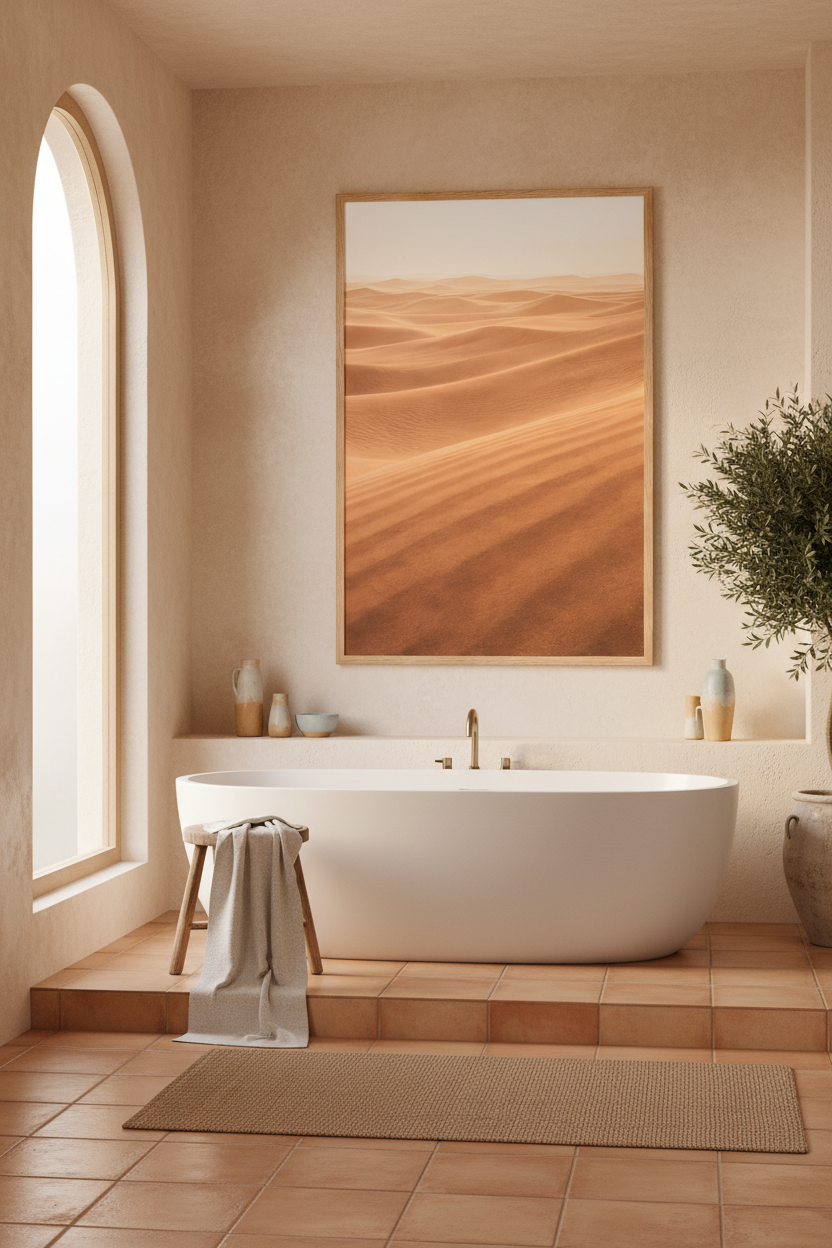 Affiche murale La Vague d'Or, courbe de sable adoucie par une lumière diffuse