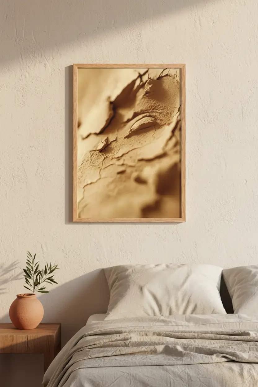 Sandögat — Minimalistisk väggaffisch sand öga abstrakt