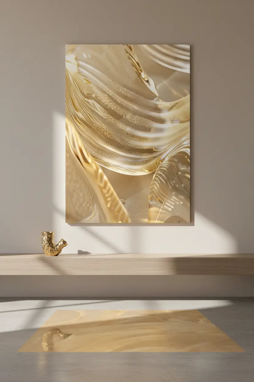Molten Gold — Minimalist gold gilded abstract glass luxury wall poster