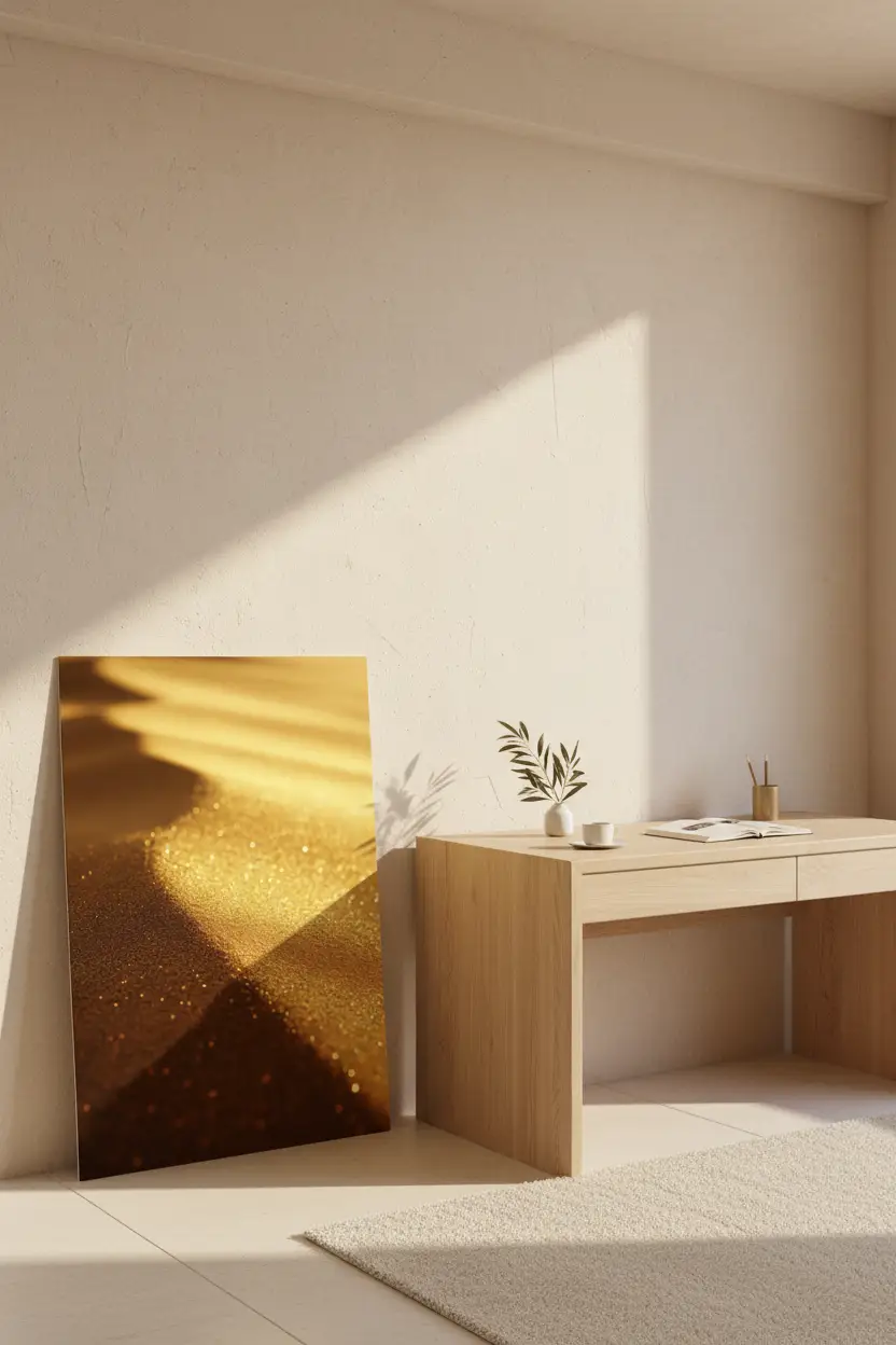 La Poudre d’Or — Minimalist Dune Golden Sand Wall Art