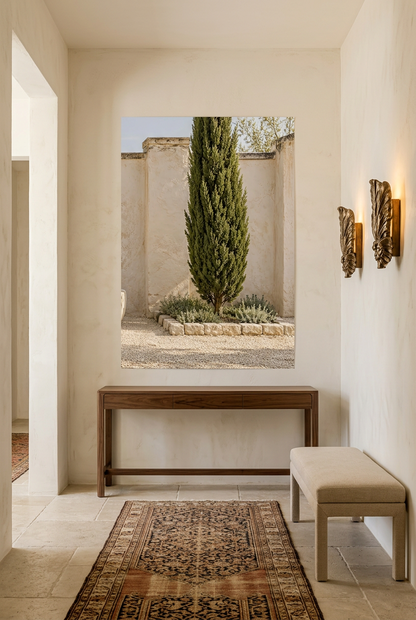 The Lone Cypress — poster in an entrance hall