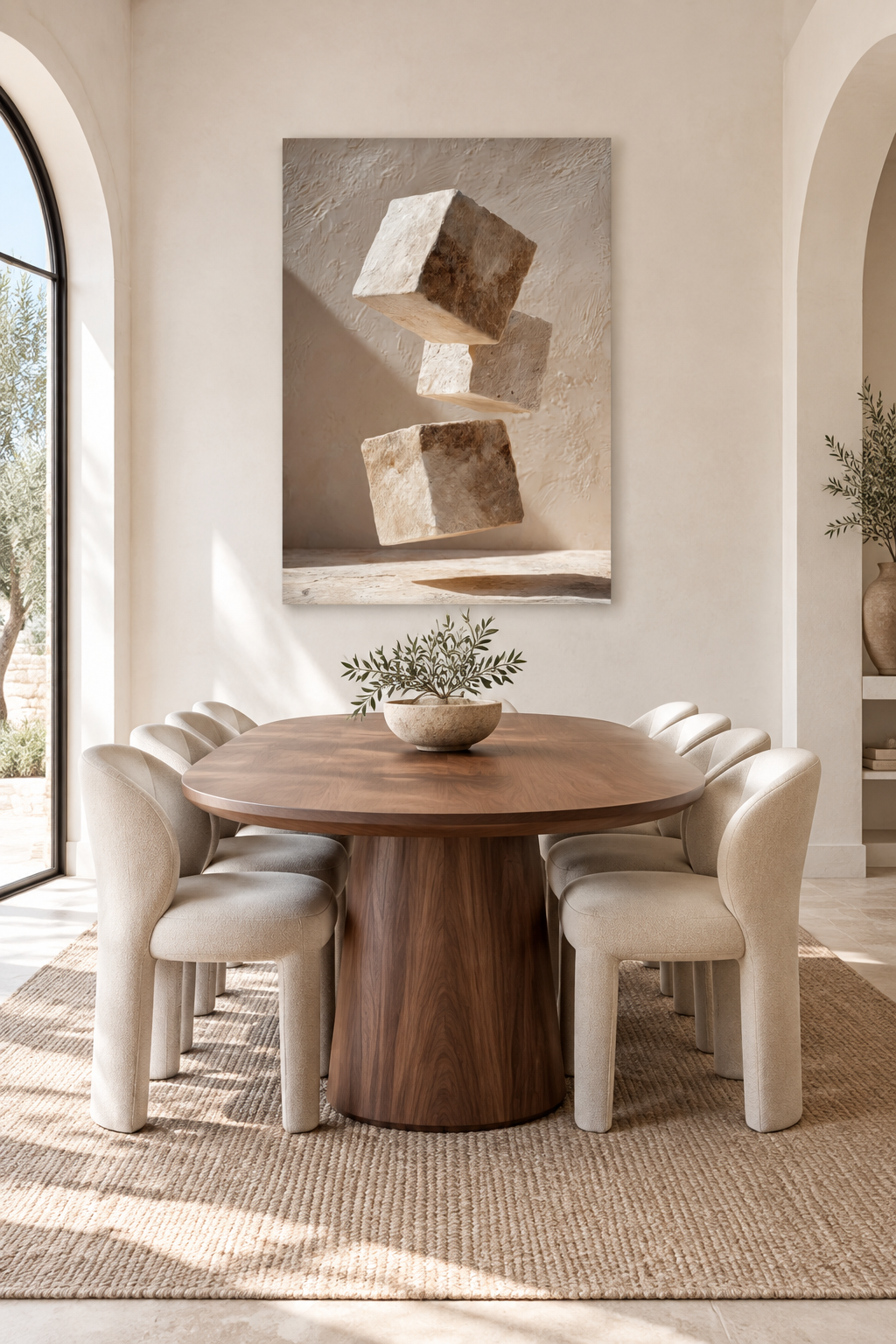 The Three Cubes in a dining room
