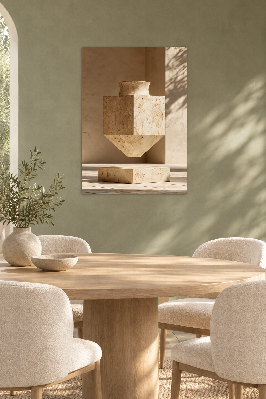 De Geometrische Urn in een eetkamer