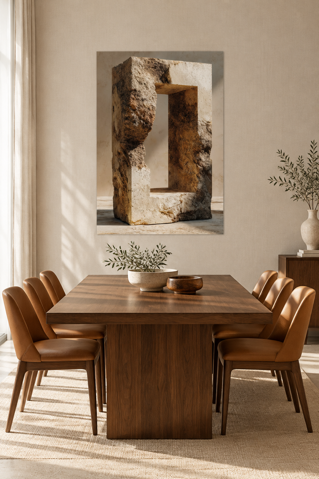 The Stone Aperture in a dining room