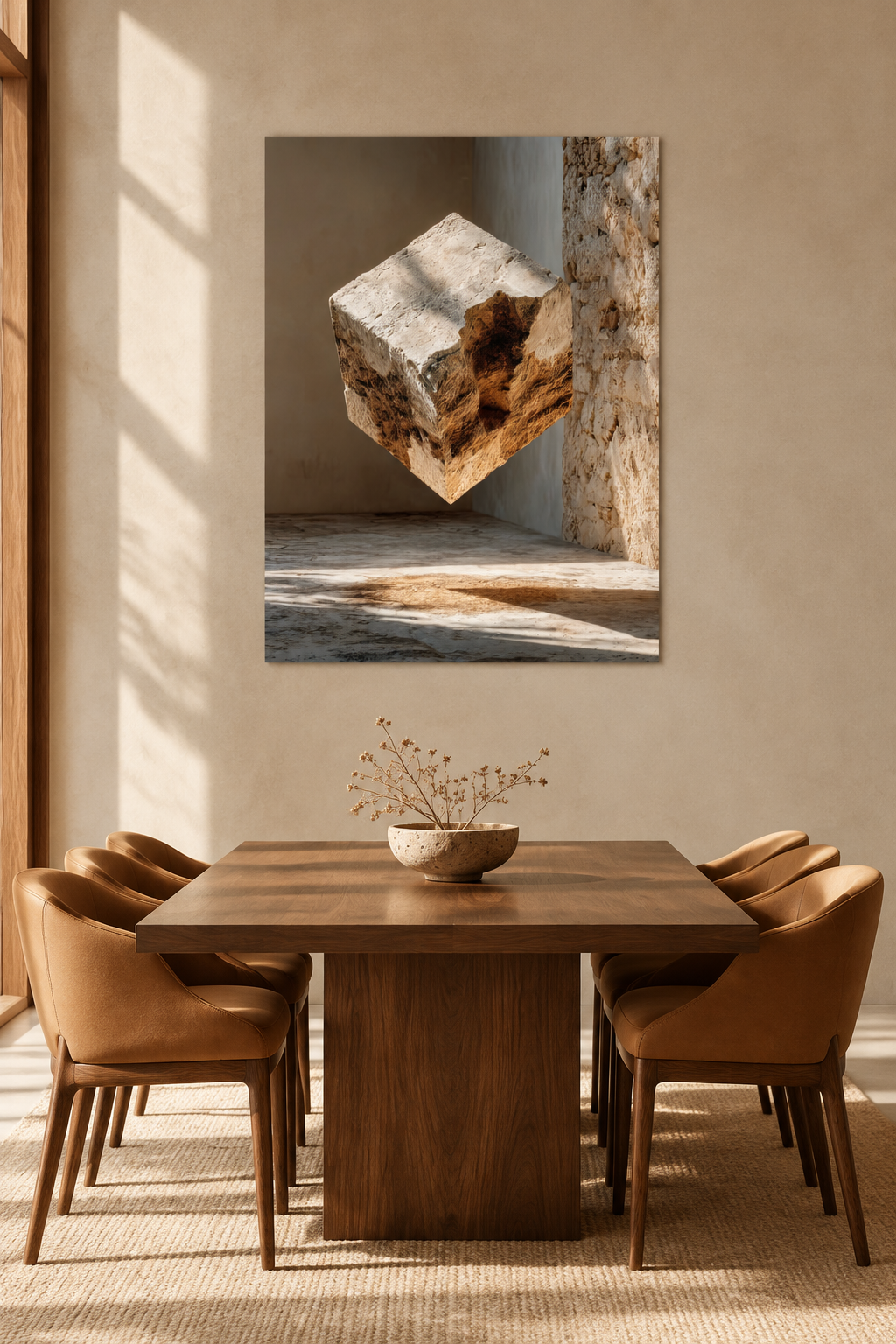 Il Cubo di Travertino in una sala da pranzo
