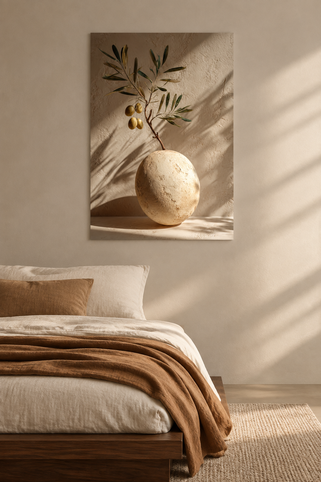 Die Steinolive in einem Schlafzimmer