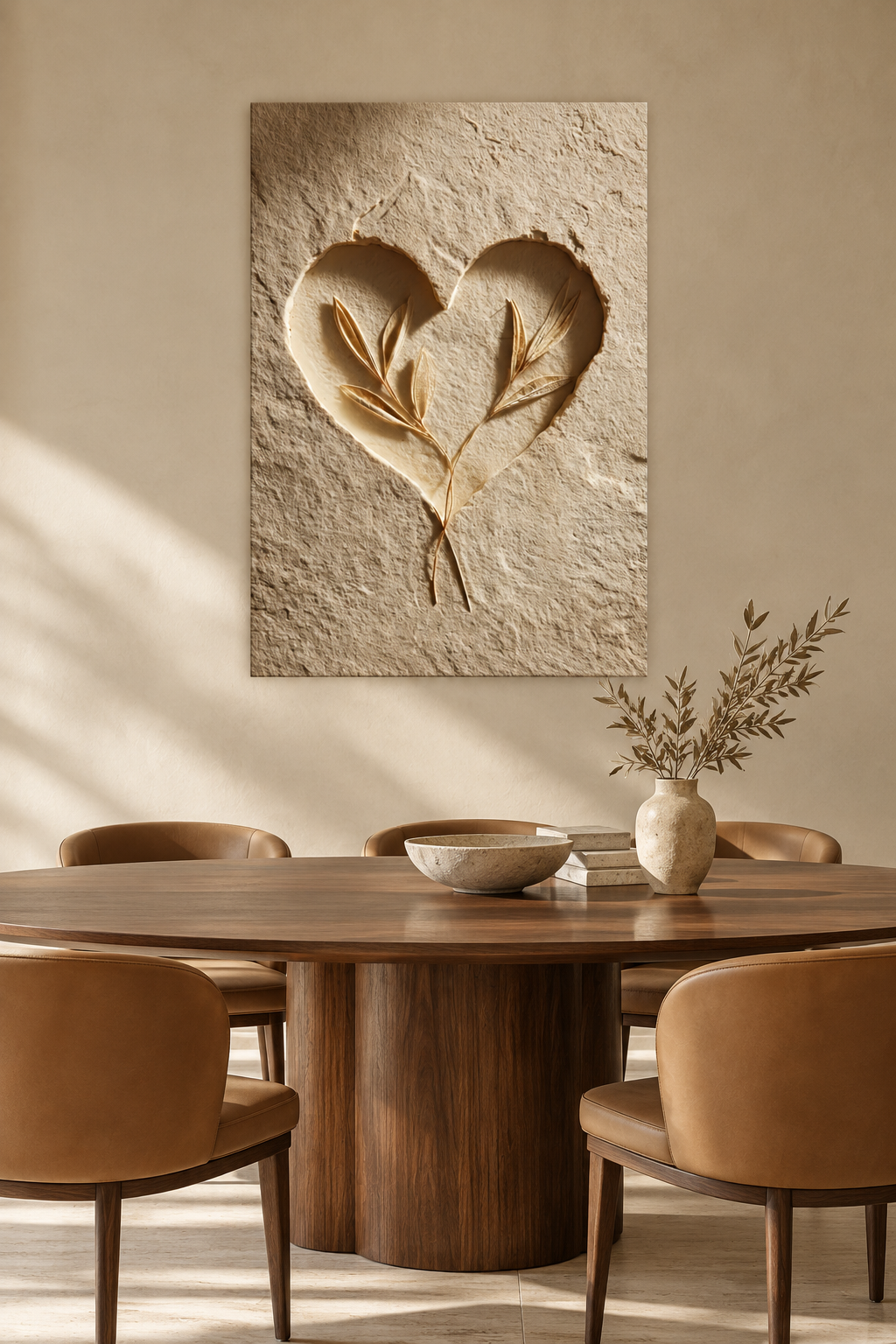 The Two-Branch Heart in a dining room