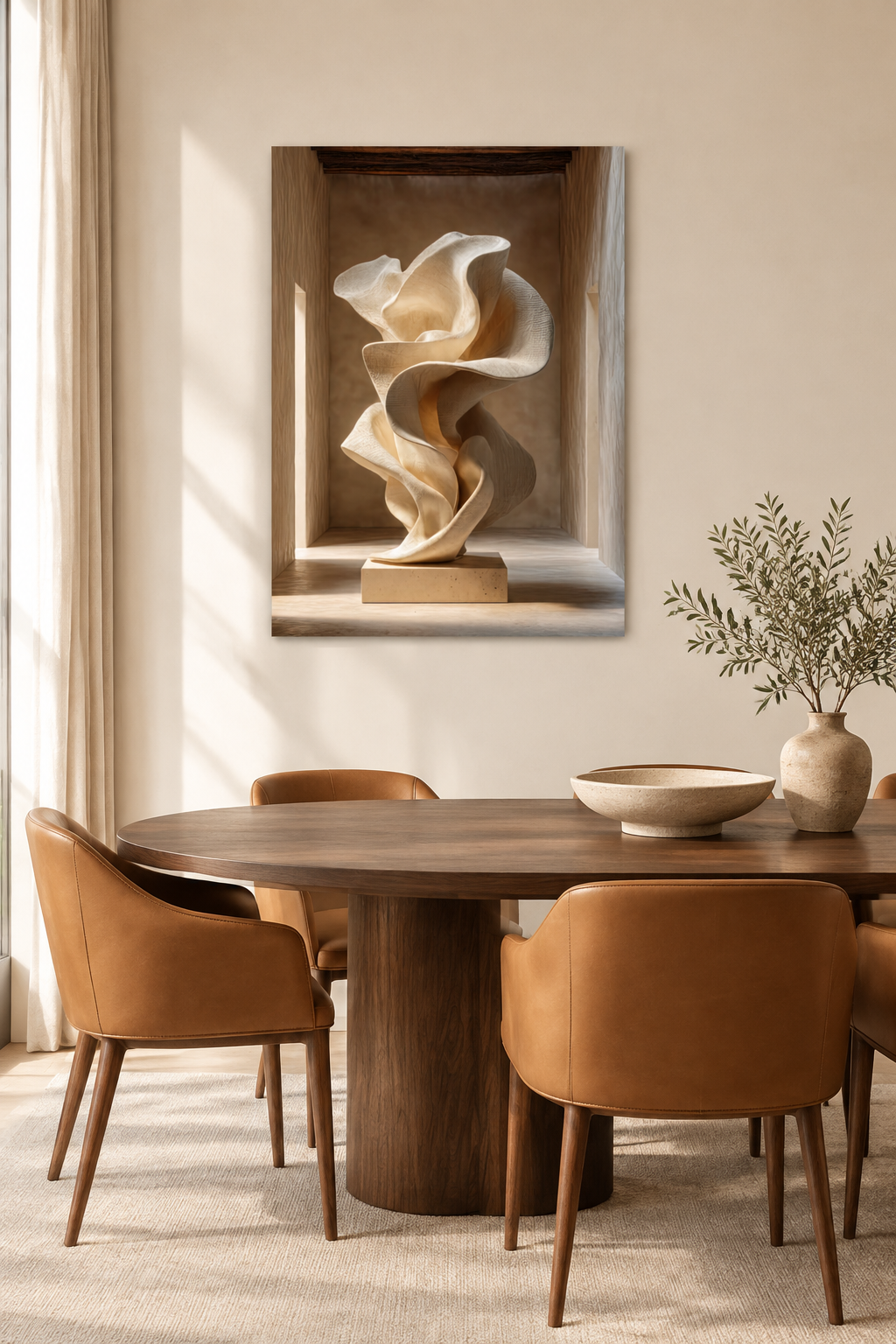 Het Ivoorkleurige Doek in een eetkamer