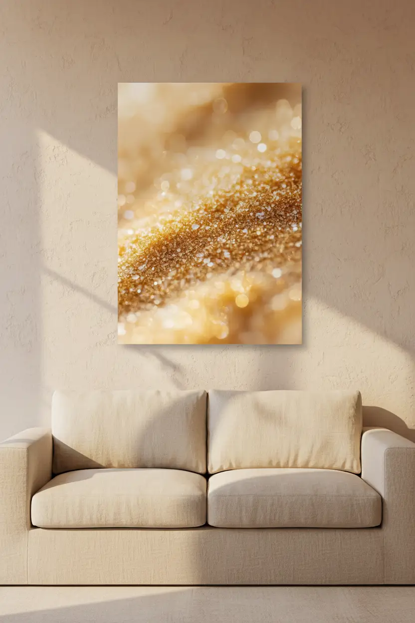 Poussière d'Or — Affiche murale minimaliste sable scintillant or champagne — affiche murale minimaliste | Cassili-home