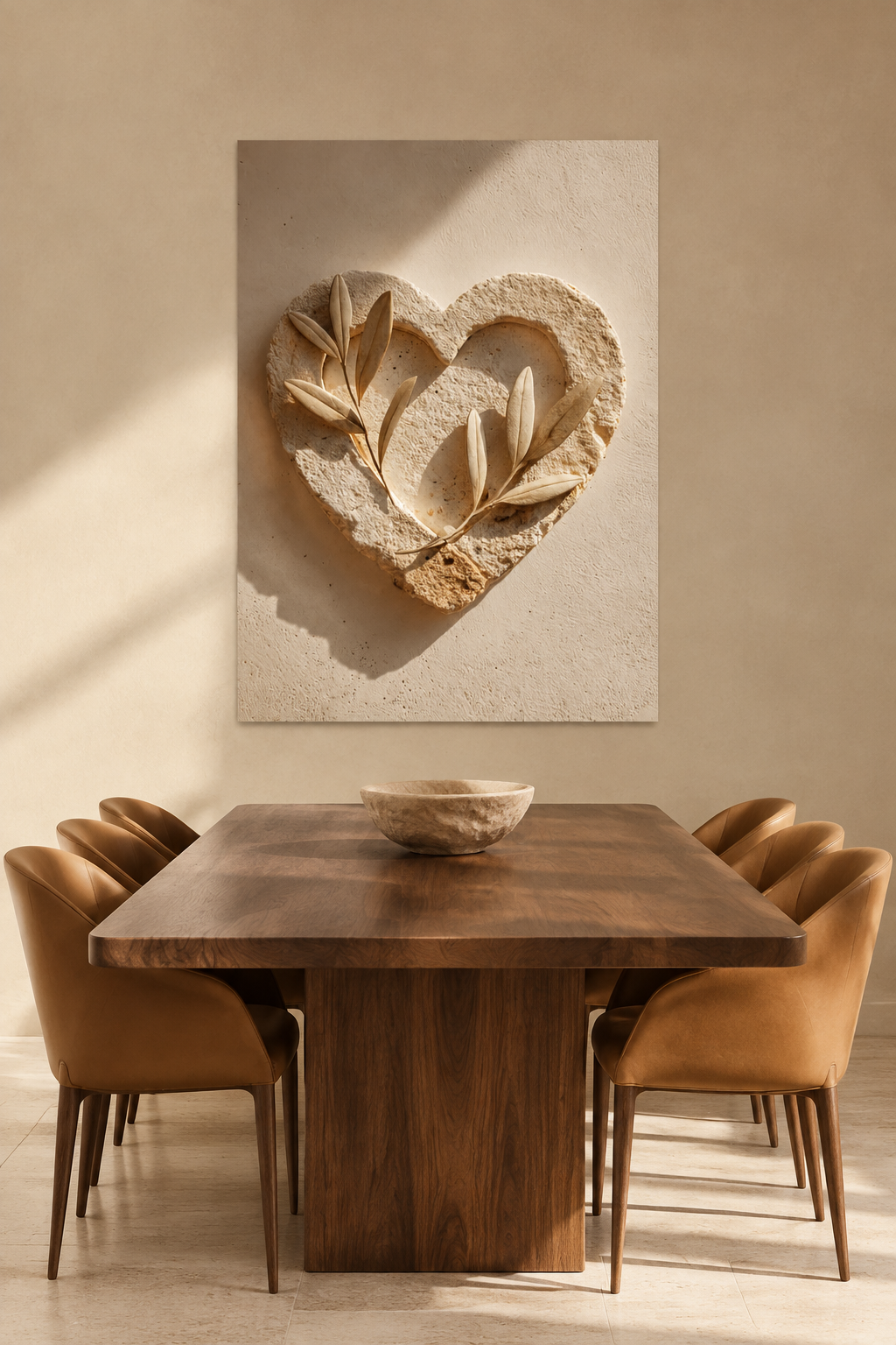 Het Hart van Kalksteen in een eetkamer