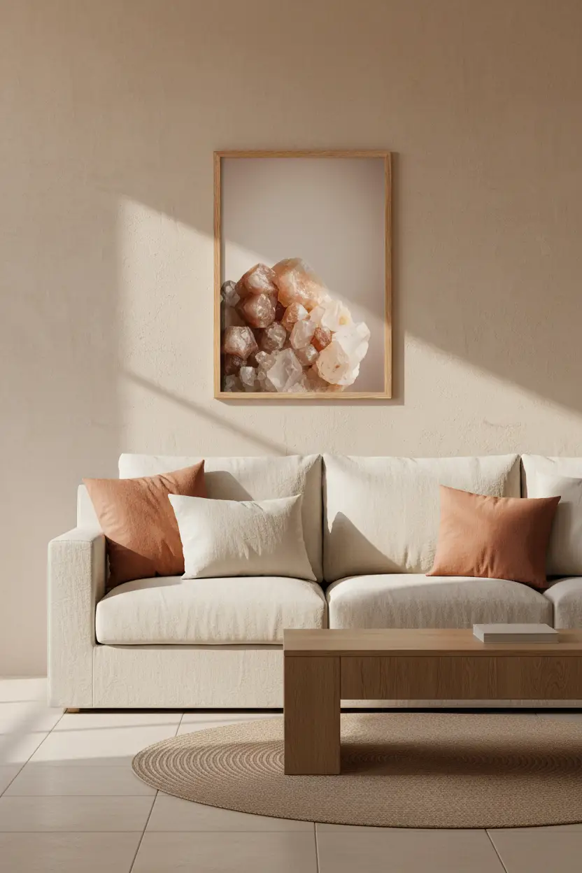 Cristal Brut — Affiche Murale Minimaliste Blanc-Gris Visage Abstrait — affiche murale minimaliste | Cassili-home