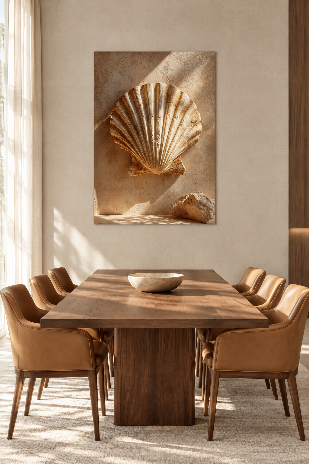Die Steinmuschel in einem Esszimmer
