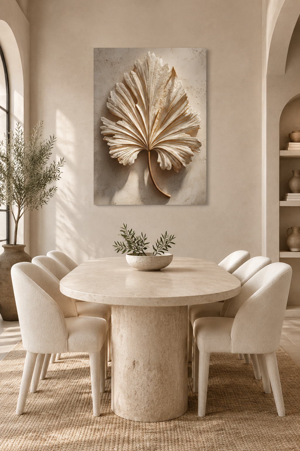 The Palm in Relief in a dining room