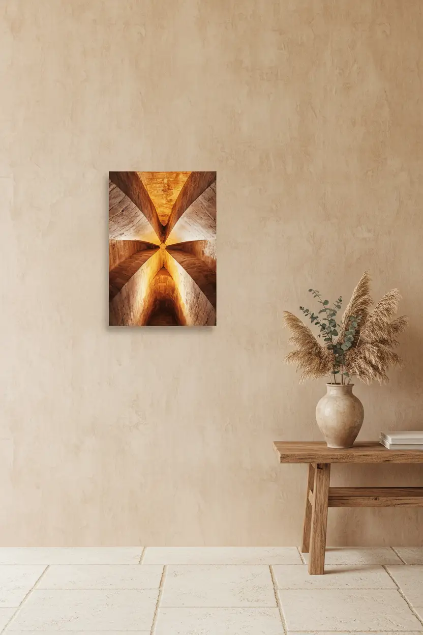 La Croisée — Poster murale minimalista marrone oro volta a crociera