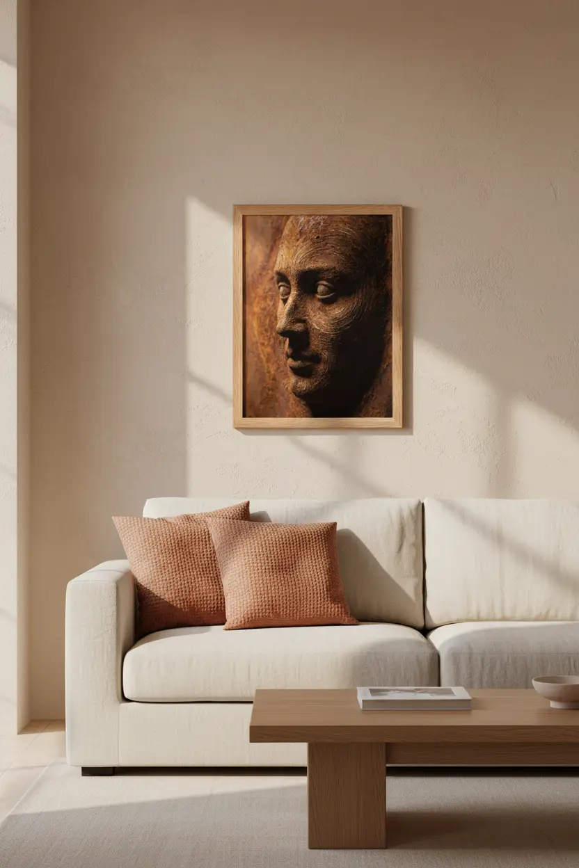 Visage de Rouille — Affiche murale minimaliste rouille beige abstrait — affiche murale minimaliste | Cassili-home