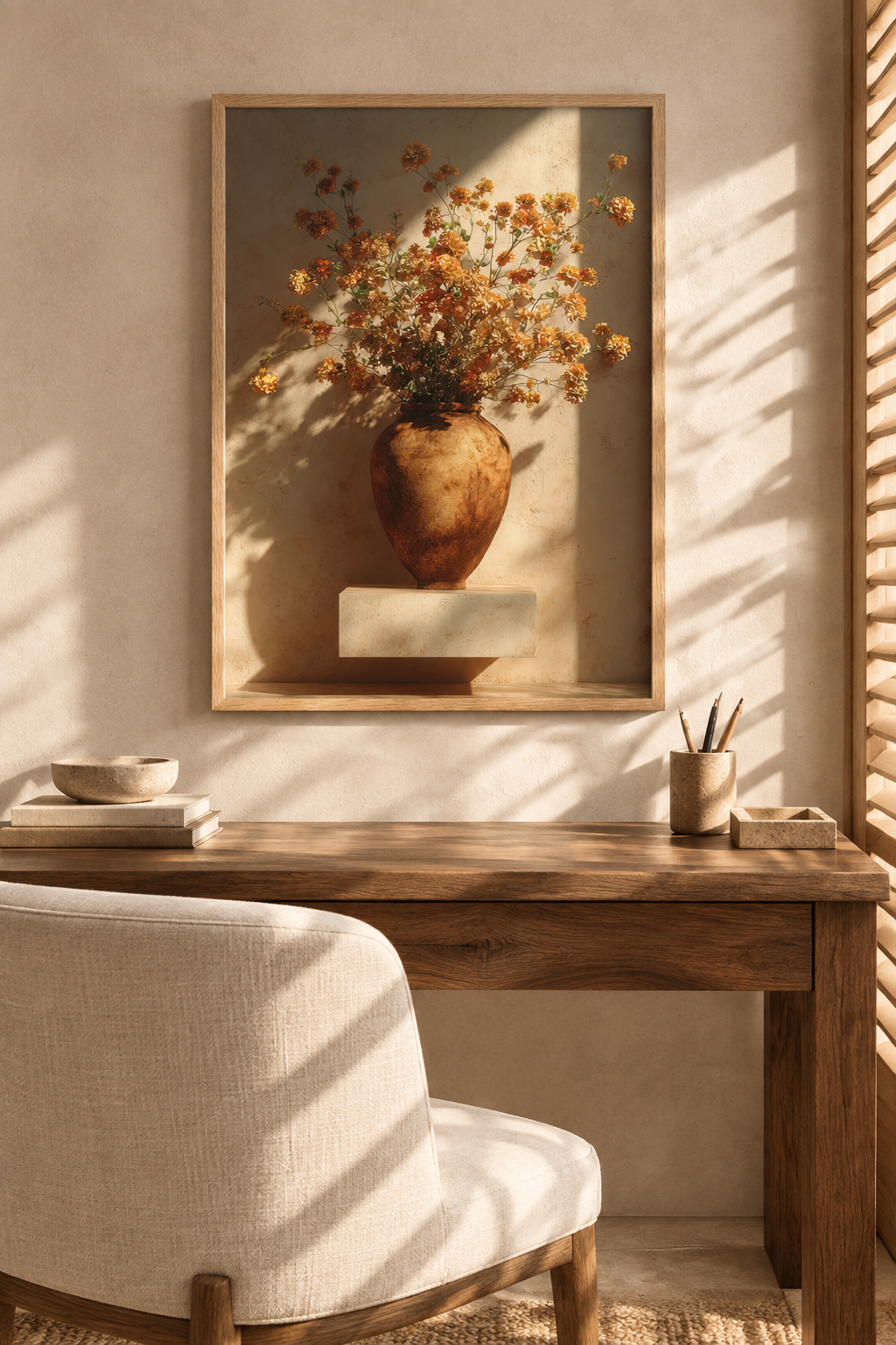 The Ochre Bouquet in a home office