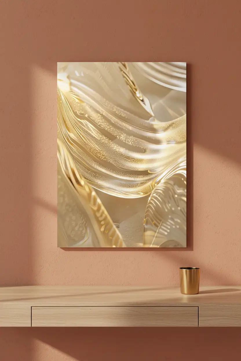 Molten Gold — Minimalist gold gilded abstract glass luxury wall poster